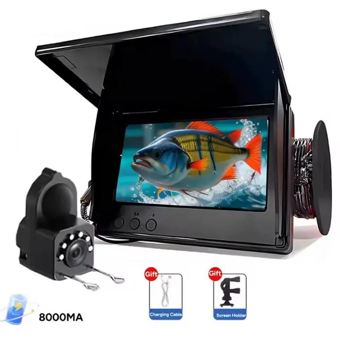 Détecteur poissons portable 1080P 4.3 pouces LCD vision nocturne 120° angle pêche sous-marine main