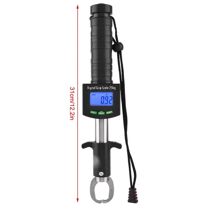 Pèse-poisson digital 3 en 1 grip lip gripper avec pince et mètre ruban 25kg 55lb pour pêche sportive