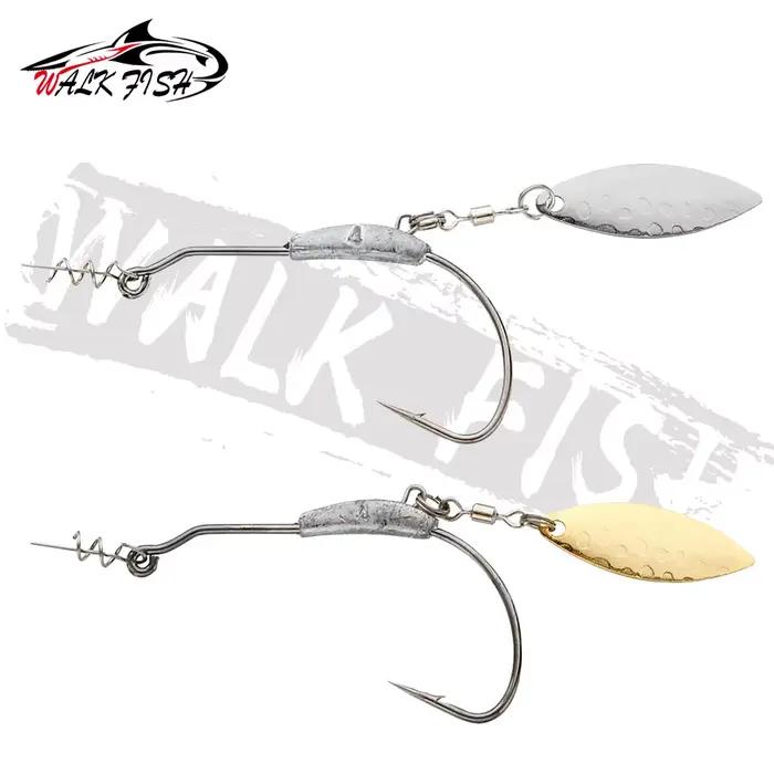 Hameçons crank WALK FISH 3 pièces 2g à 9g avec sequins - Cuillers métalliques avec système twist lock