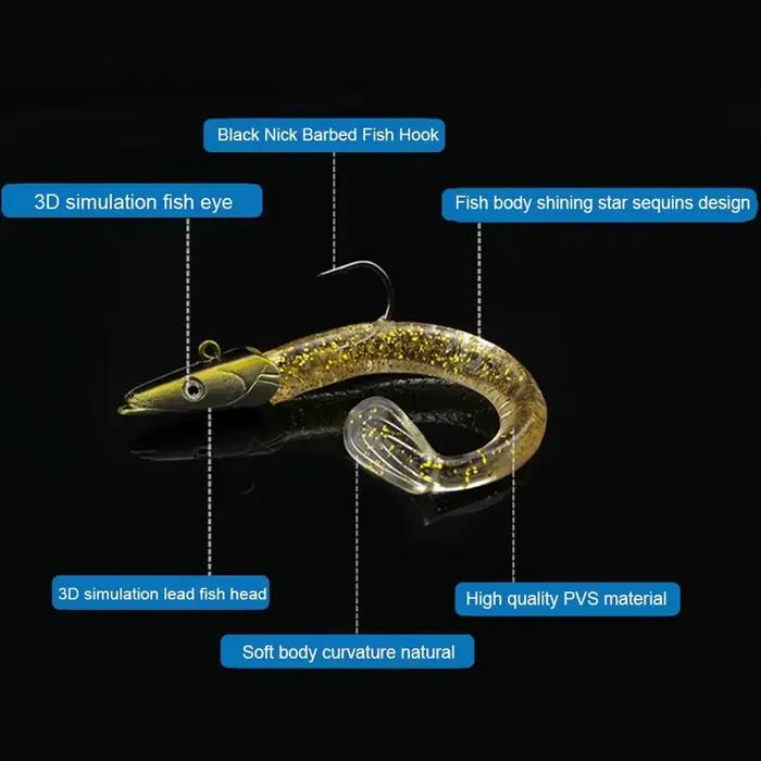 5 Leurres Souples avec Cuillère 10g/11cm - Wobblers Artificiels pour Pêche au Jig
