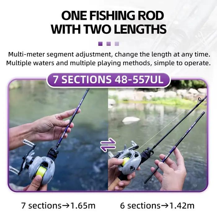Canne télescopique FishingFans avec guides Fuji Alconite portable pour pêche nomade