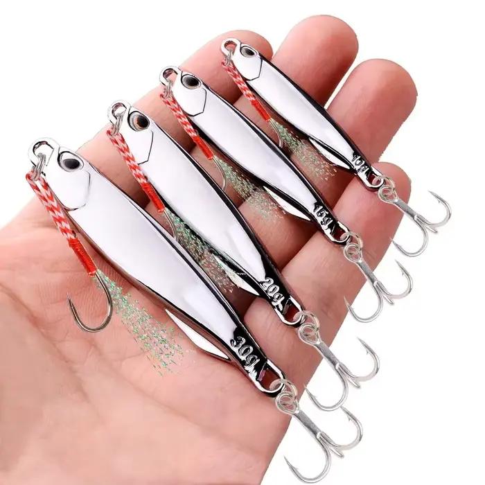 Lot de 5 Leurres Métal Jig 10g à 30g Appât Pêche en Mer pour Bar et Poissons Carnassiers