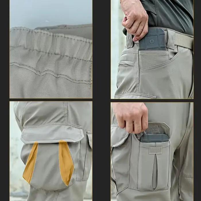 Pantalon cargo tactique homme multi-poches résistant pour pêche, randonnée et activités outdoor