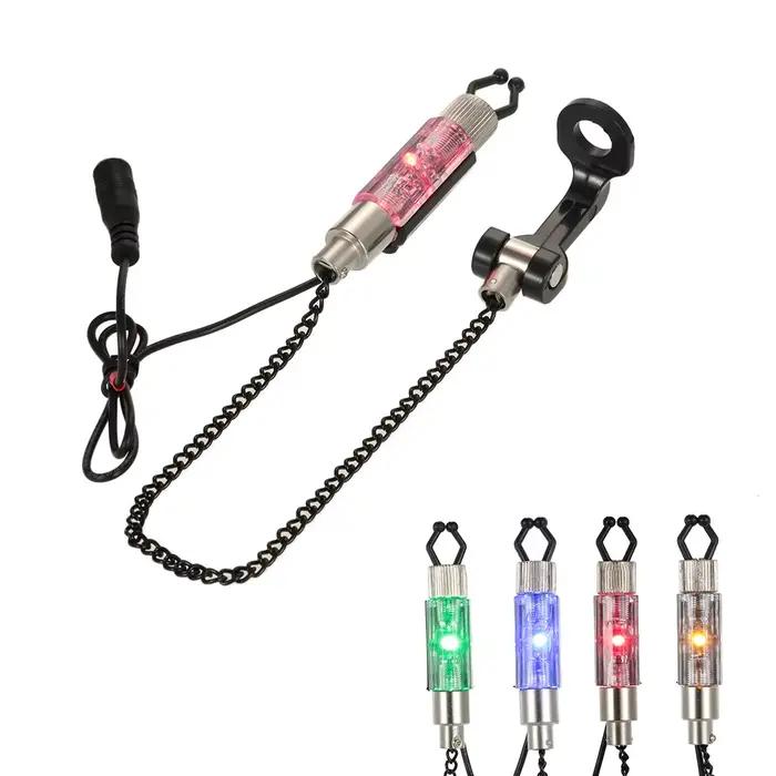 Support chaîne pour alarme de touche en fer avec indicateur LED illuminé - Accessoire de pêche pratique
