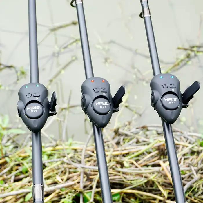 Set d'alarme de touche Hirisi SV1 avec étui portable - Indicateur lumineux pour pêche à la carpe et appâts