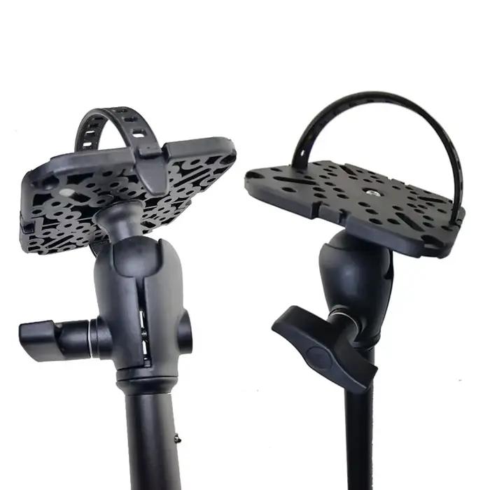 Support GPS sondeur pêche aluminium - Système de fixation bras pour bateau et kayak
