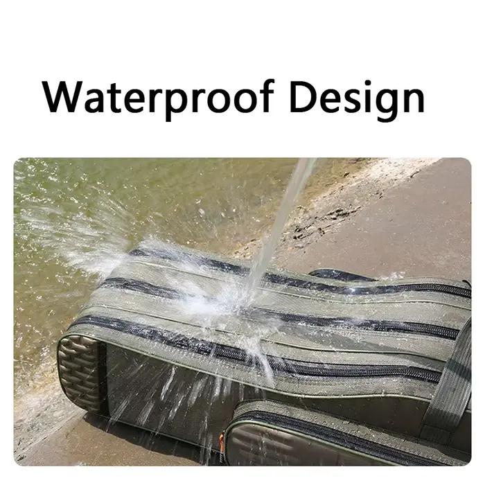 Sac de pêche léger et étanche 2-4 couches 130 cm pour canne, leurres et moulinets - Boîte de rangement
