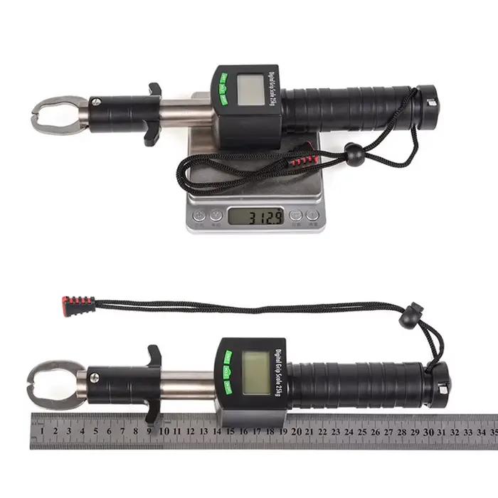 Pince à lèvres pêche inox avec balance 25kg - Gripper digital portable pour contrôle poisson
