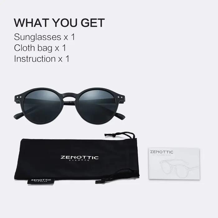 Lunettes de soleil polarisées rétro ZENOTTIC 2024 - Monture ronde pêche UV400 vintage