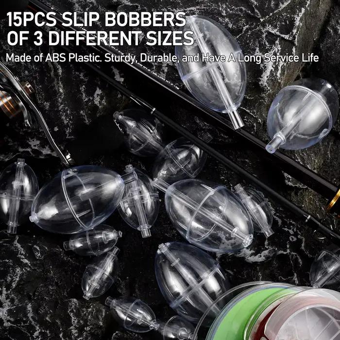 5 flotteurs coulissants transparents ovales pour pêche en surface, indicateur de touches en PVC résistant