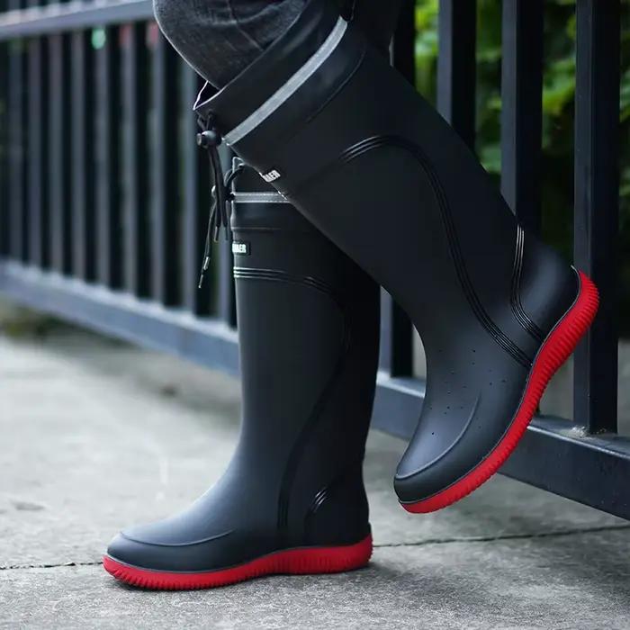 Bottes de pêche imperméables mi-mollet avec cordon de serrage - Homme et femme haute qualité