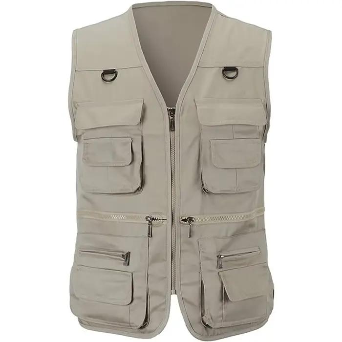 Veste tactique pêche multi-poches homme été pour randonnée et photographie extérieure