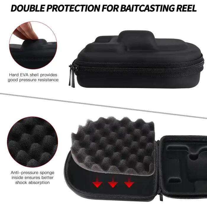 Boîtier protection moulinet pêche étanche EVA : coffret anti-choc avec mousse anti-pression intégrée