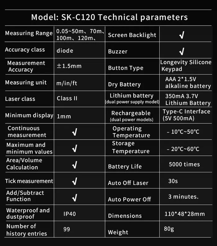 Télémètre laser Snakol professionnel 50M à 120M avec charge USB - Outil de pêche précis