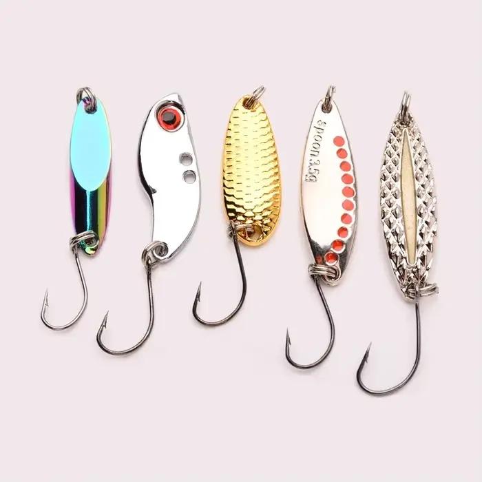 Lot de 5 leurres Wobbler métal 3g/10g/15g - Leurres durs VIB pour pêche en mer et eau salée