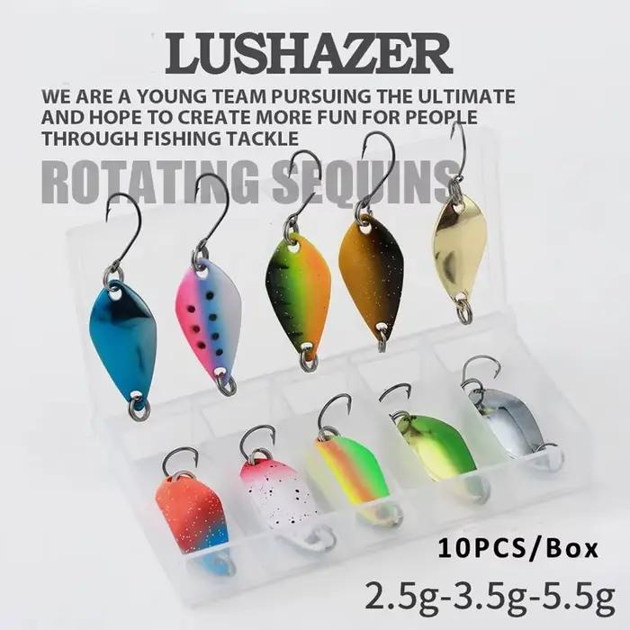 Kit de pêche leurres cuillères métal 2.5g à 5g pour truite et perche, set spinner et wobbler
