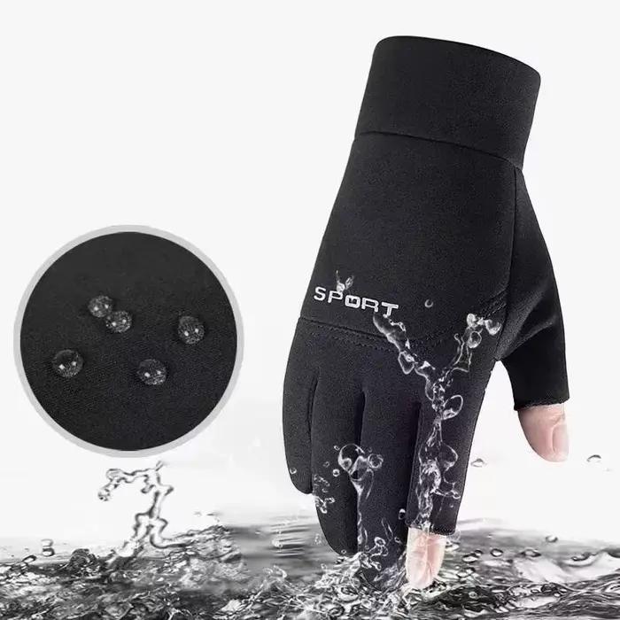 Gants d'hiver écran tactile pêche ski vélo mixte - Design 2 doigts antidérapant hommes femmes