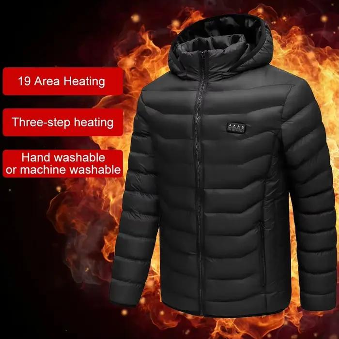 Veste chauffante électrique rechargeable unisexe 3 niveaux de chaleur pour pêche camping et ski