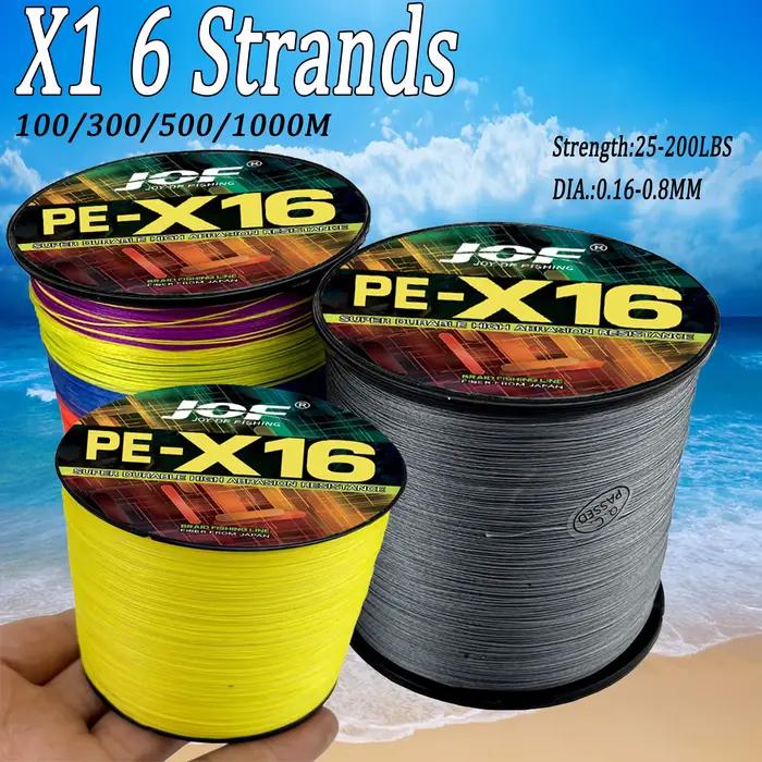 Ligne tressée 16 brins X16 super résistante 25-200LBS hollow core 100-1000M pour pêche sportive