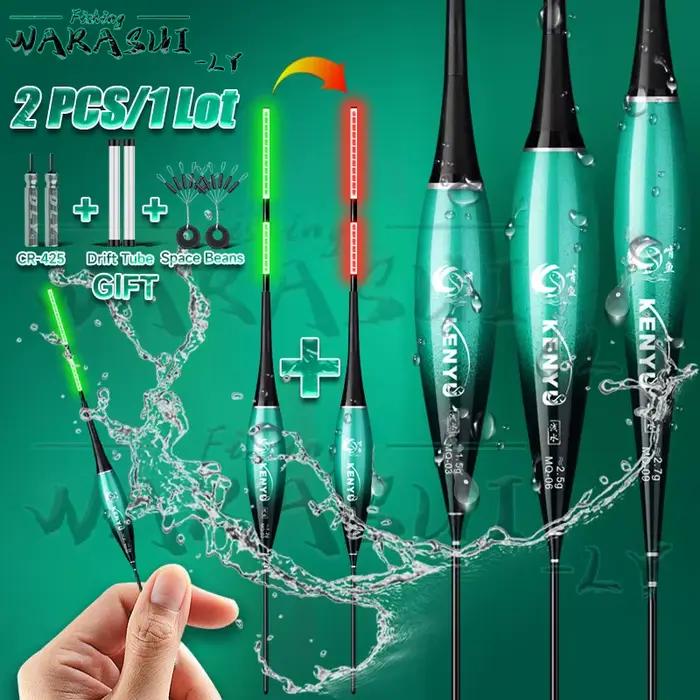 Set 2 pièces flotteur électronique LED 2024 haute sensibilité pour pêche nocturne - équipement nano