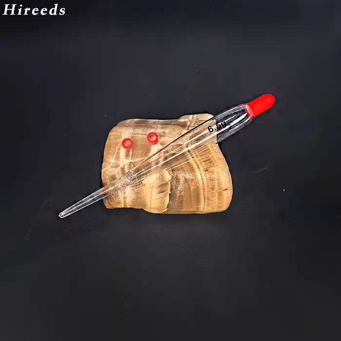 Flotteurs verticales Hireeds pour pêche à la mouche - 5 pièces transparentes à accents orange