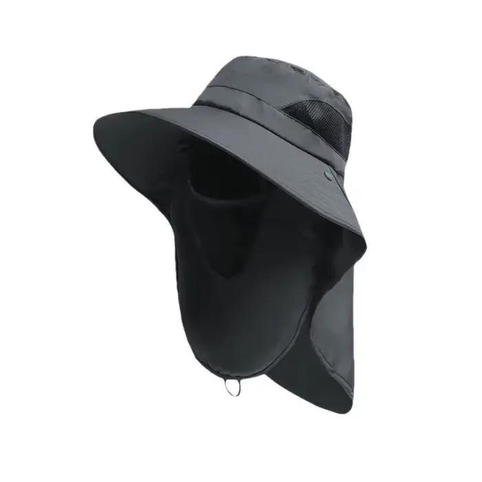 Chapeau de pêche UV protection été pour hommes femmes avec rabat cou nu pêche randonnée camping