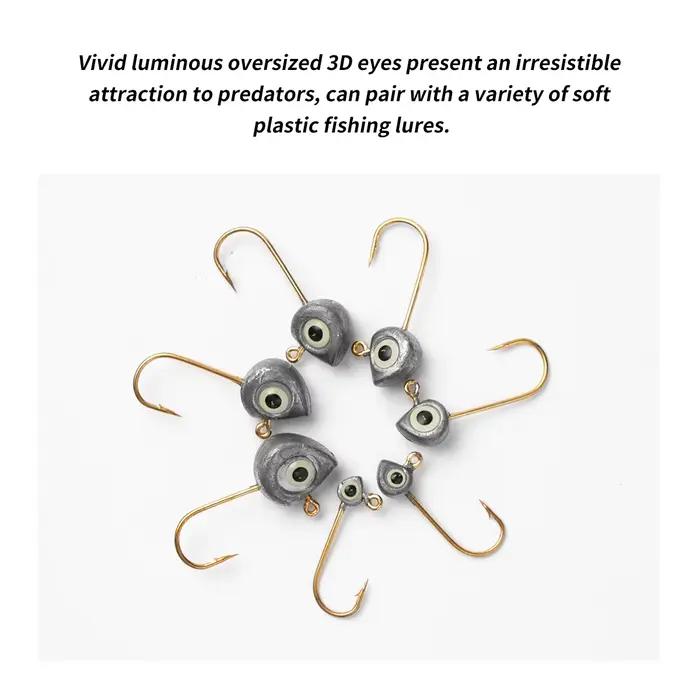 Hameçons de pêche Ajing avec leurres souples, 10 pièces pour la pêche aux leurres