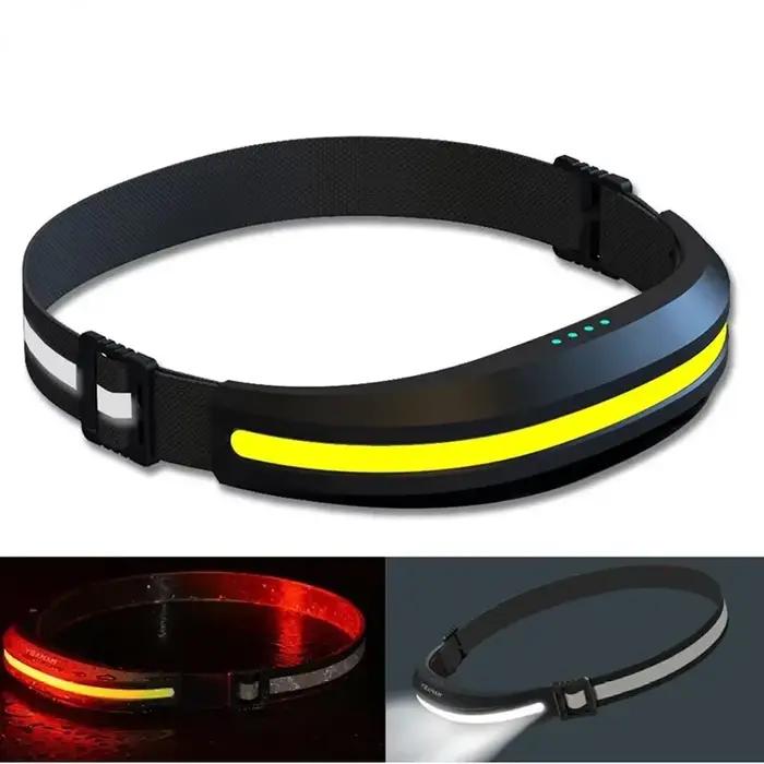 Lampe frontale COB portable lumière rouge/blanche rechargeable pêche camping - Projecteur frontal