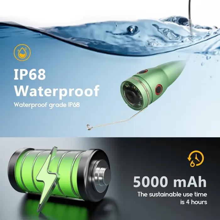 Caméra sous-marine GAMWATER 4.3" avec batterie 5000mAh - Détecteur poissons 1000TVL étanche IP68 pour pêche 30M
