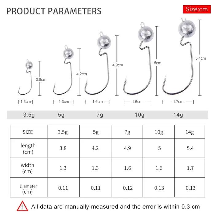 Lot de 10 hameçons Exposed Jig Head 3.5g à 14g MEREDITH - Hameçons pour jigging et appâts