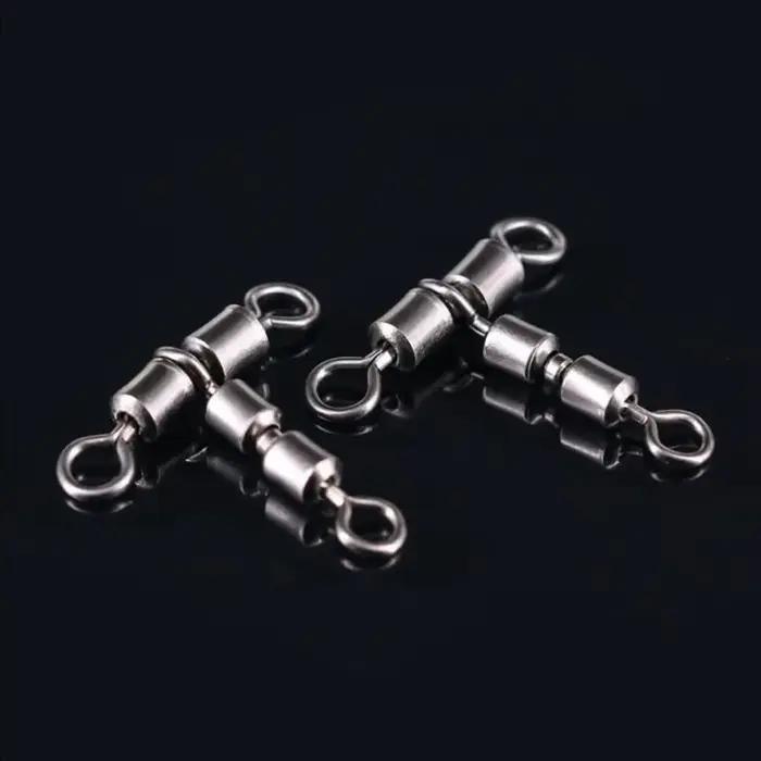 Rotules DNDYUJU 10 pièces double connecteur rotation rapide pour ligne de pêche accessoires