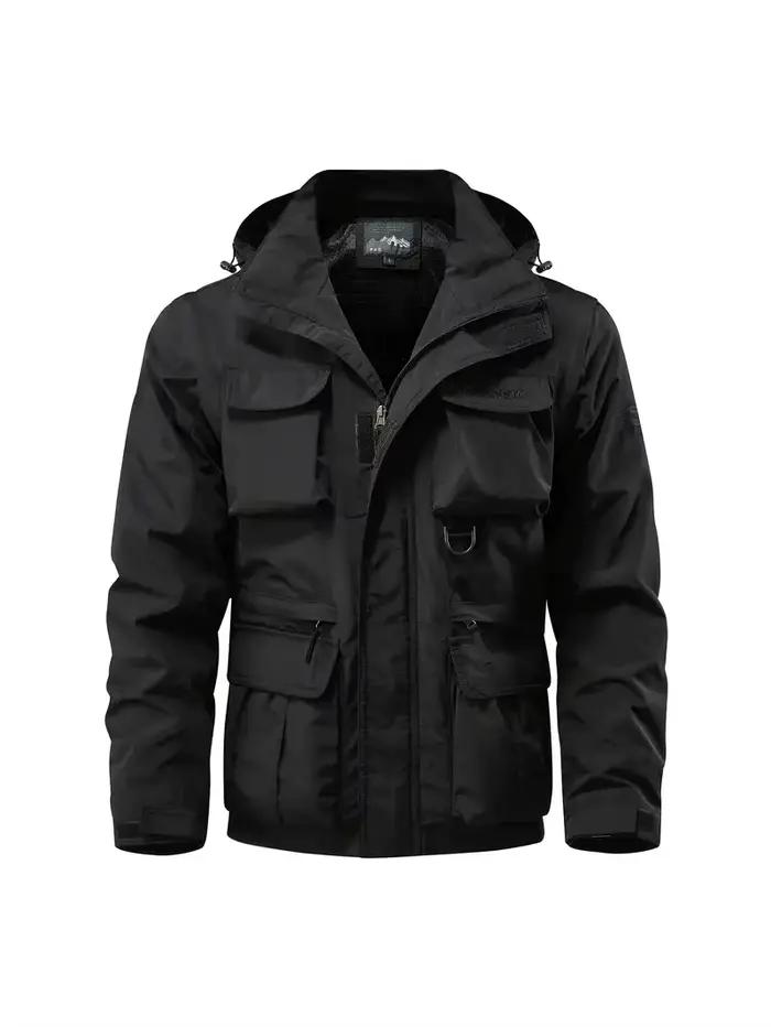 Veste homme démontable anti-vent imperméable multi-poches pour pêche outdoor