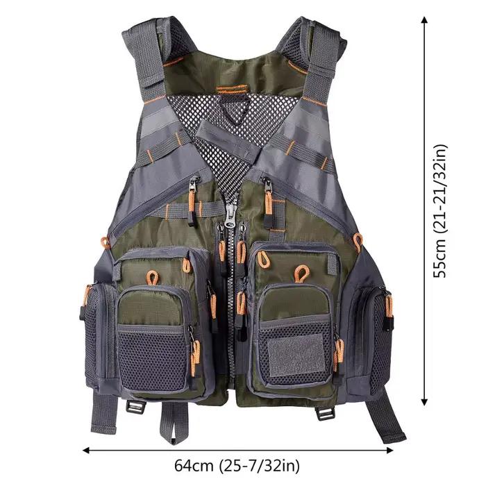 Veste de pêche respirante ajustable Bassdash - Veston technique pêche à la mouche natation sports outdoor