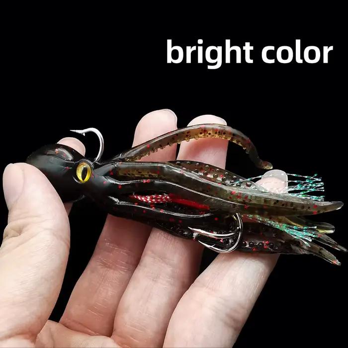 Leurre souple calamar phosphorescent ANFS - Jig plombé robuste pour la pêche au trolling du saumon,