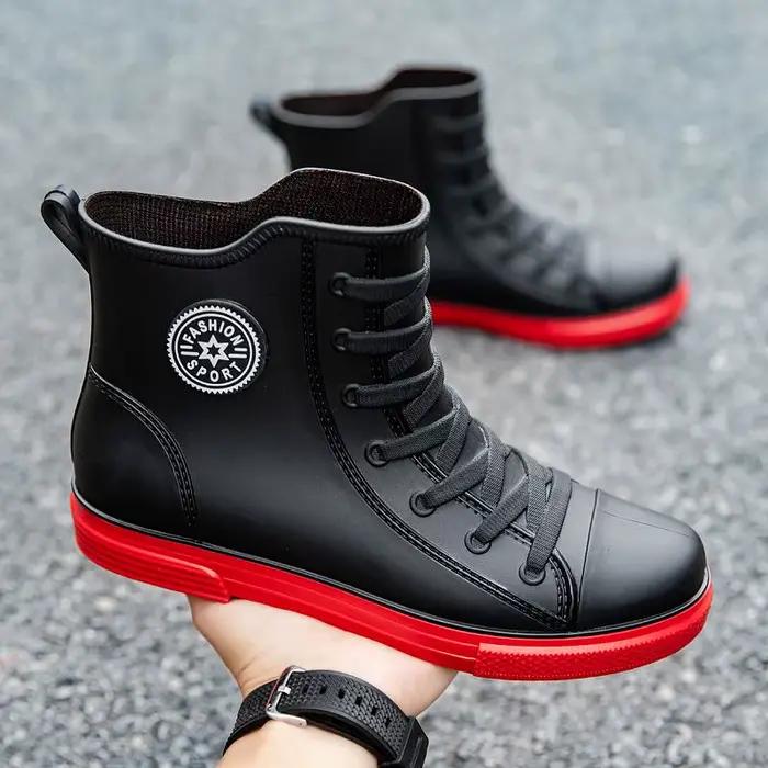 Bottes de pluie homme 2025 doublées polaire imperméables mode pas cher pêche boue