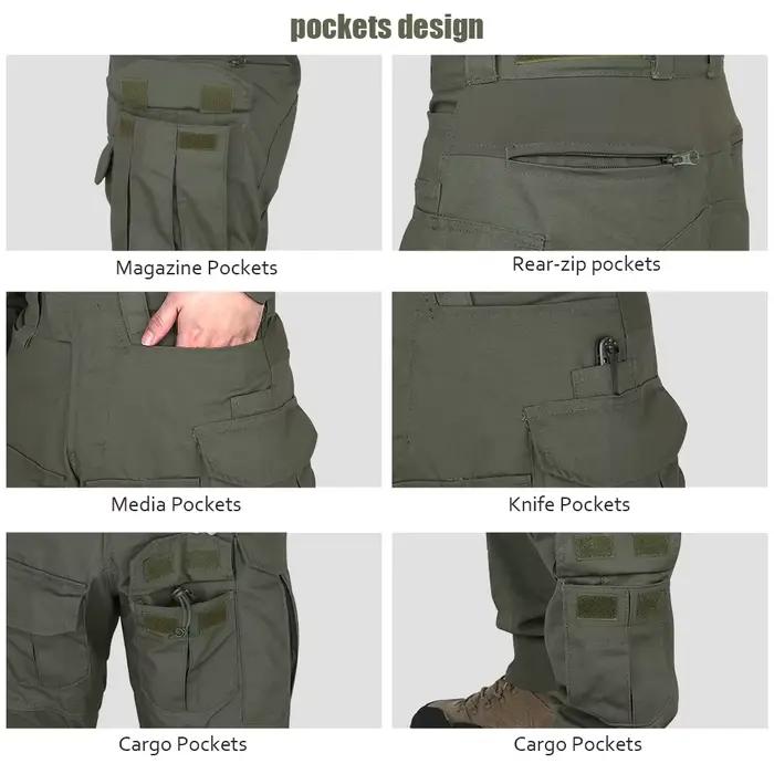 Pantalon combat G3 KRYDEX pêche outdoor genouillères tactique rayures tigre kaki