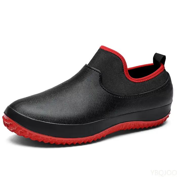 Bottes de pêche courtes homme caoutchouc imperméables confort antidérapantes travail chef pluie extérieur