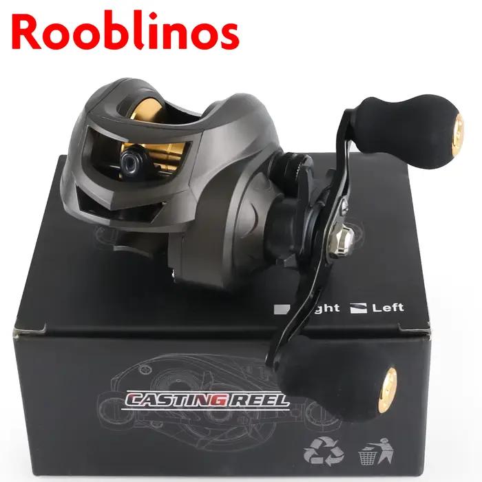 Moulinet baitcasting Rooblinos AK Series 7.2:1 pour pêche en mer et eau douce, 18LB de drag