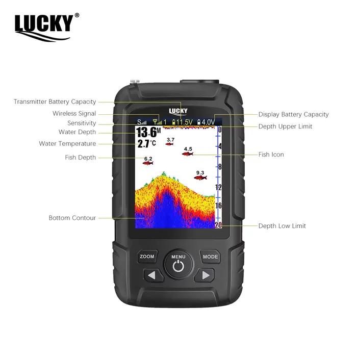 Sonar pêche portable Lucky FF718LiC-WL sans fil 100m/328ft détecteur poissons profondeur eau mer lac