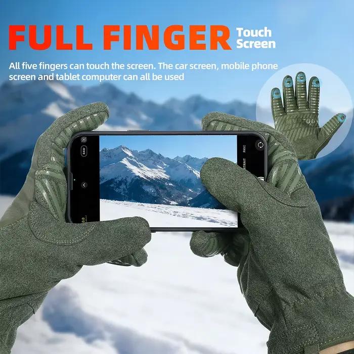 Gants de pêche hiver polaire thermiques - Compatibles écran tactile, imperméables et anti-vent