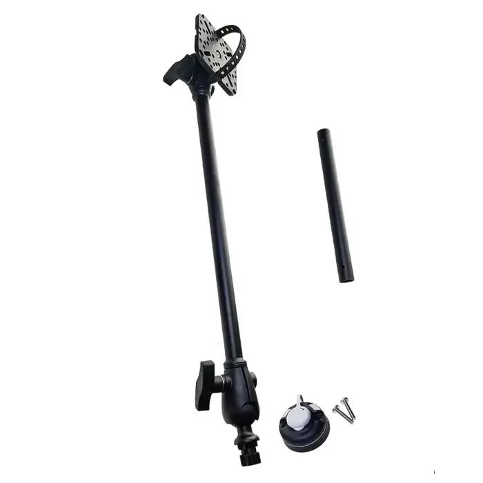 Support GPS sondeur pêche aluminium - Système de fixation bras pour bateau et kayak