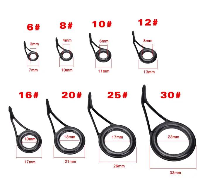Kit réparation canne à pêche 8 anneaux céramique haute résistance 6-30mm pour guide carbone ovale accessoires