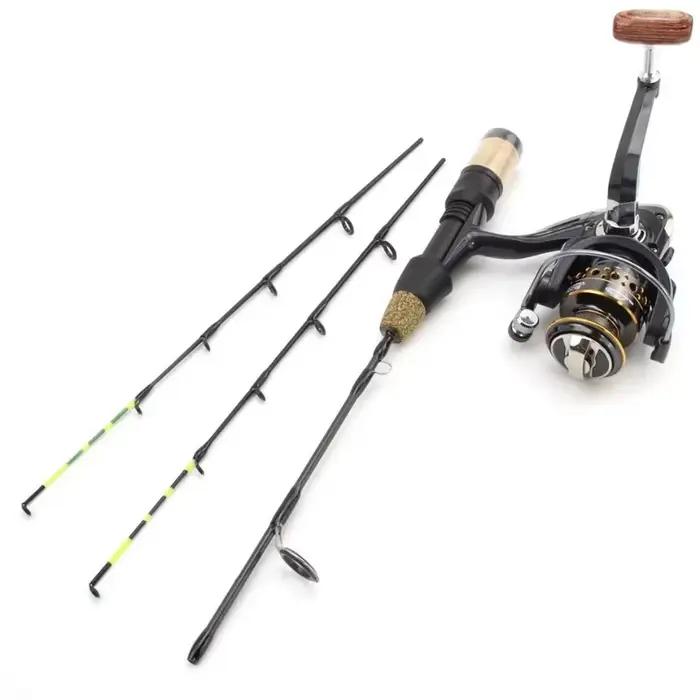 Combo canne moulinet pêche hiver 60cm 2 tips - Ensemble canne à pêche glace carbone neuf France
