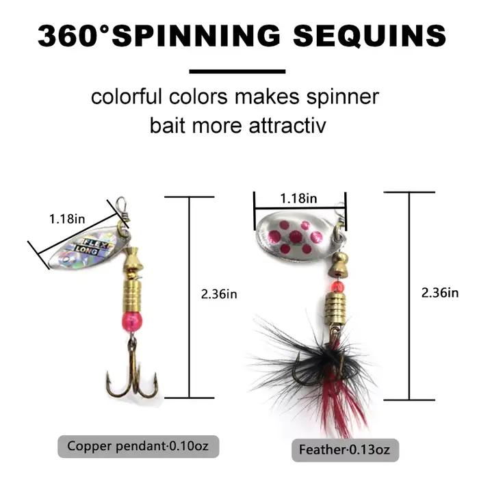 Leurre de pêche en métal Spoon Spinner Kit de 10 pièces pour brochet pêche en eau douce ou en eau salée lac rivière plage
