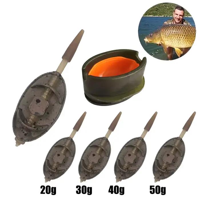 Set de feeders en alliage zinc anti-rouille pêche carpe - poids 20g à 50g pour eau douce et mer