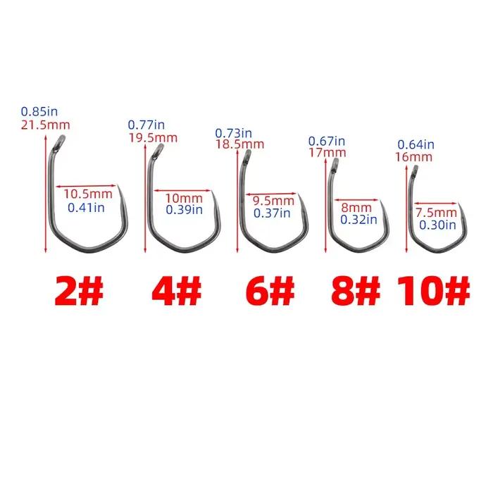 Hameçons sans ardillon PTFE 50 pièces Hirisi - acier inoxydable haute carbone pour pêche no-kill