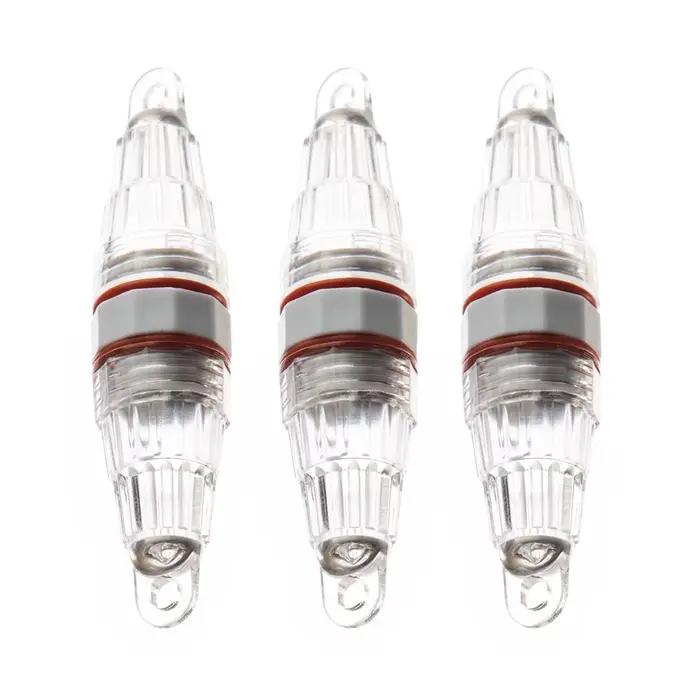 Lampe de pêche LED étanche sans batterie, lumière clignotante double tête pour attirer les poissons en