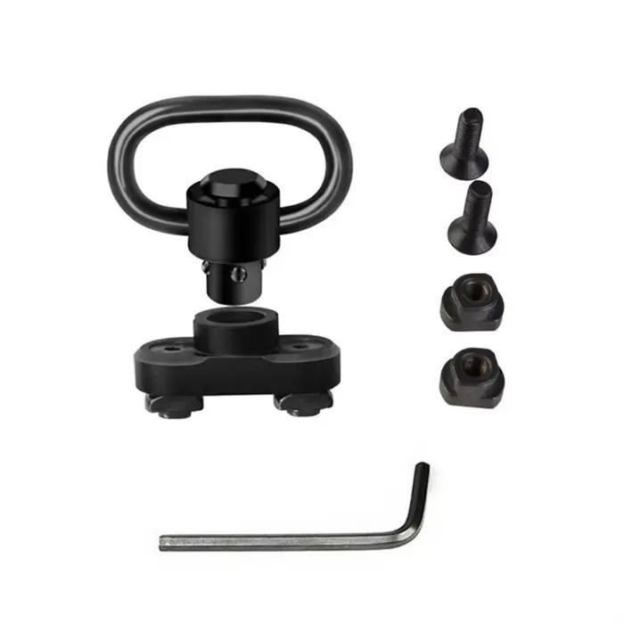Adaptateur QD M-LOK fixation rail sangle bouton poussoir acier équipement pêche airsoft outdoor