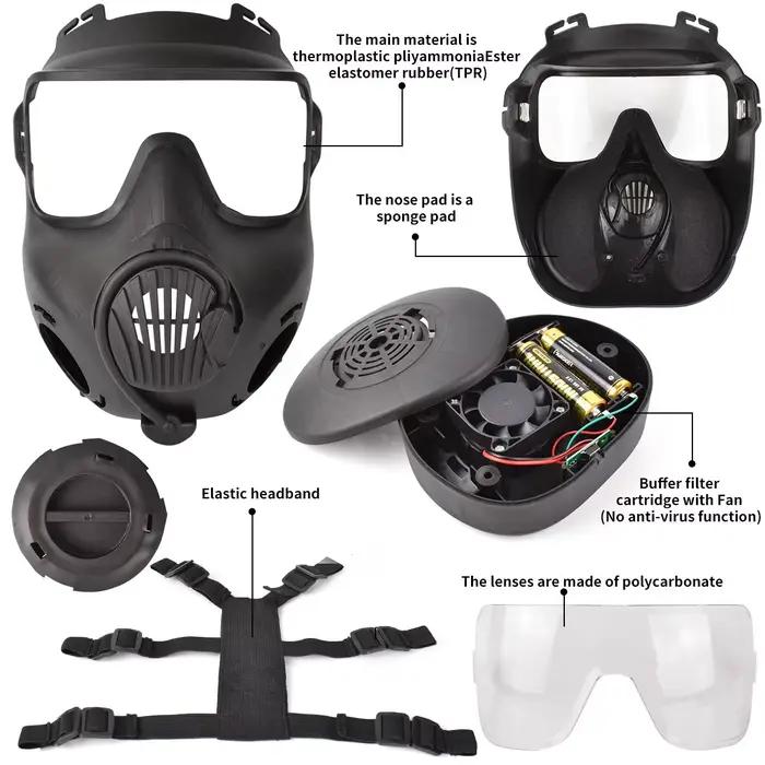 Masque tactique protection intégrale pour pêche - Équipement sécurité jeux extérieurs et festivals