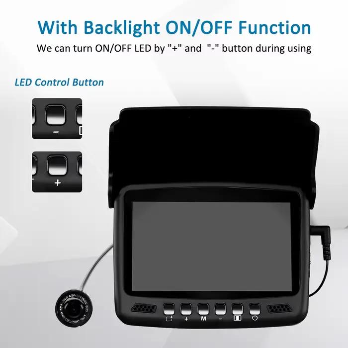 Caméra de pêche sous glace Eyoyo EF43A 4.3 pouces avec enregistreur DVR et 8 LEDs infrarouges